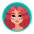 Avatar girl with red hair Royalty Free Stock Photo